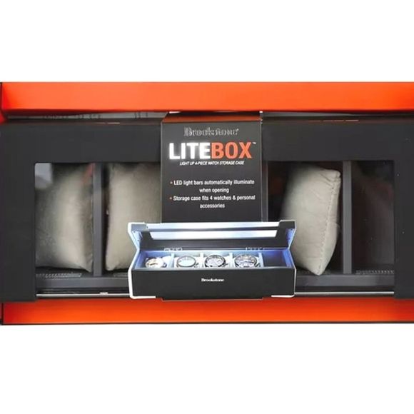 Brookstone Lite Box Light Up 4-Piece Watch Storage Case - Picture 3 of 9